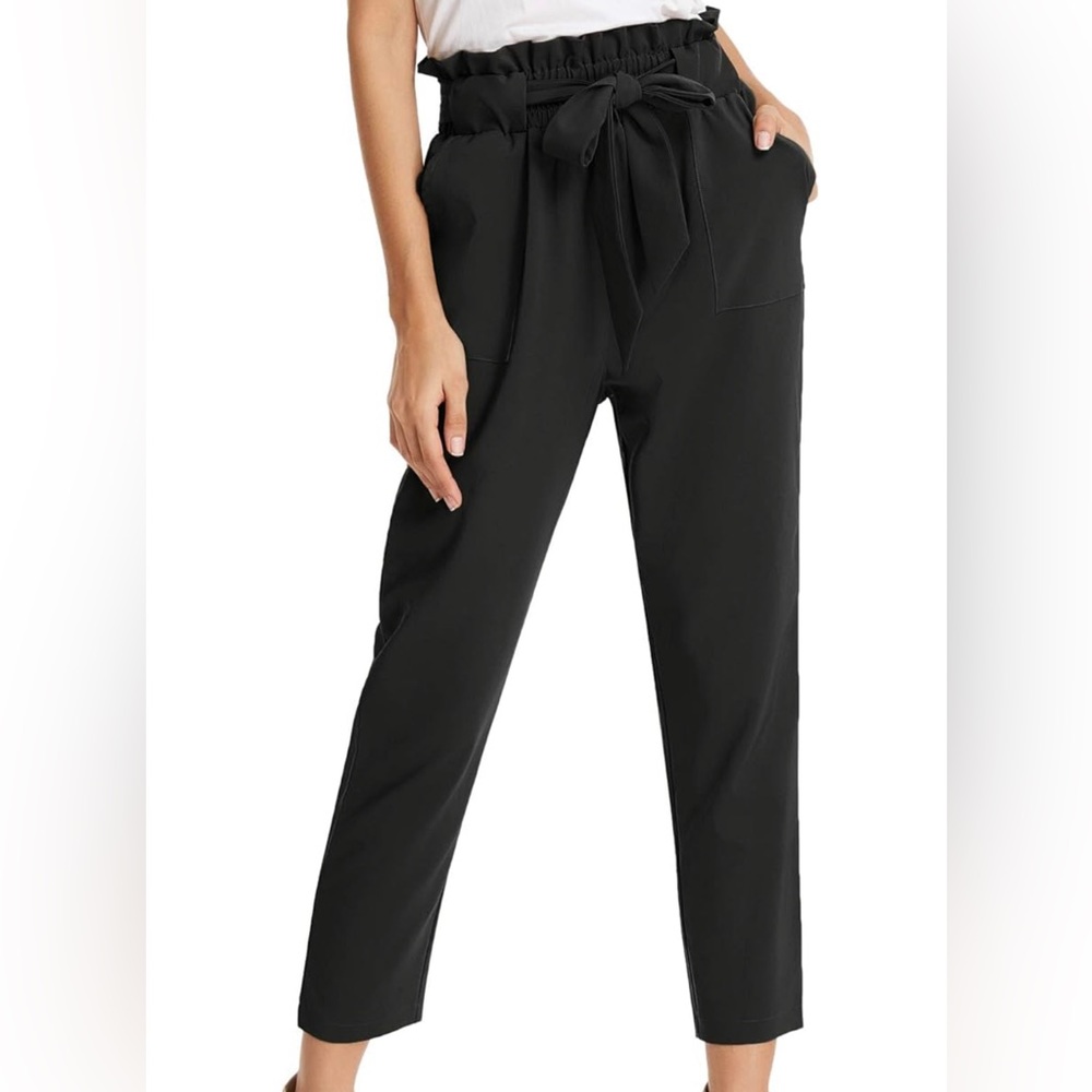 Paper Bag Pants High Waist with pockets and tie